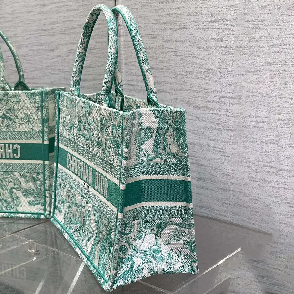 Dior Women Medium Dioriviera Dior Book Tote Aquamarina Toile de Jouy Embroidery - image 4