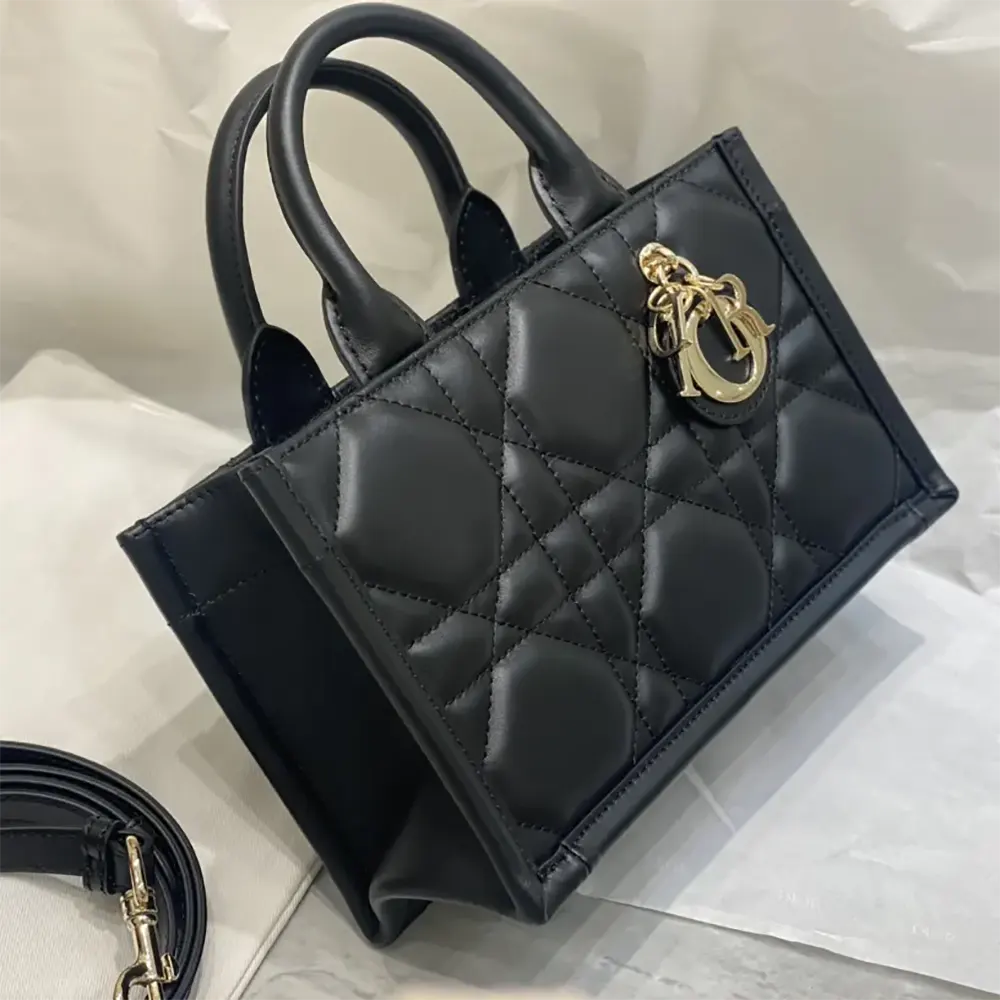 Dior Women Mini Dior Book Tote Black Macrocannage Calfskin - image 6