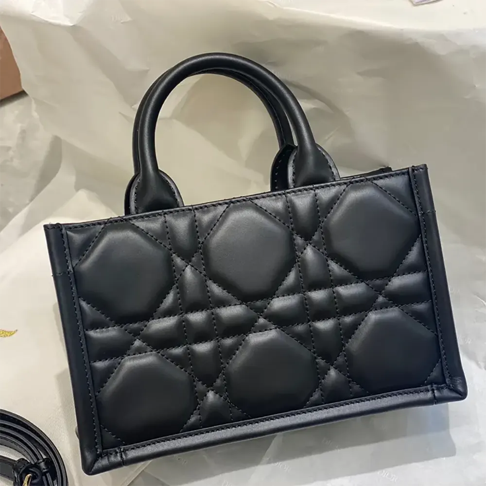 Dior Women Mini Dior Book Tote Black Macrocannage Calfskin - image 4