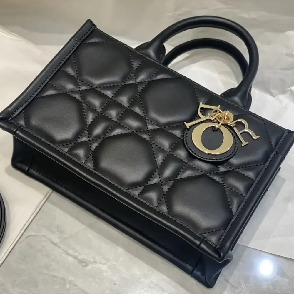 Dior Women Mini Dior Book Tote Black Macrocannage Calfskin - image 5