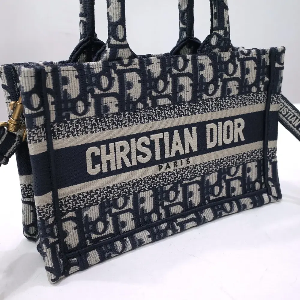 Dior Women Mini Dior Book Tote Blue Dior Oblique Embroidery - image 5