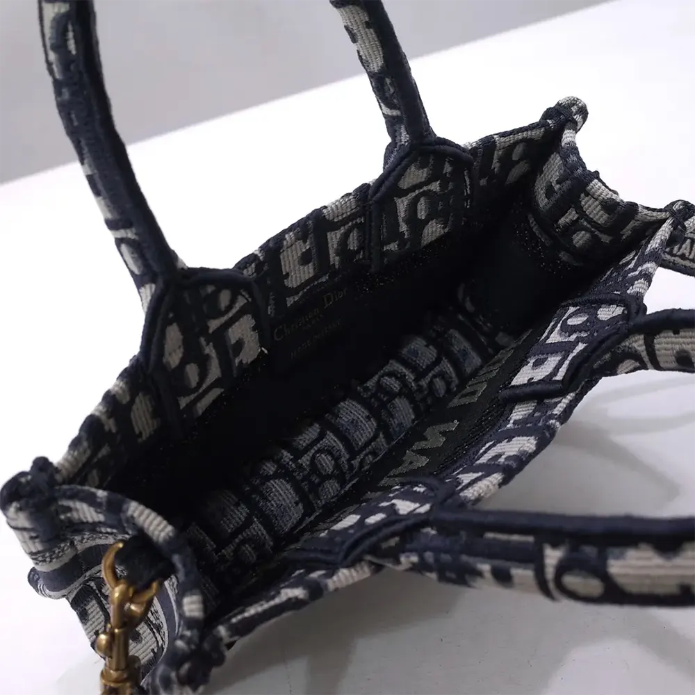Dior Women Mini Dior Book Tote Blue Dior Oblique Embroidery - image 8