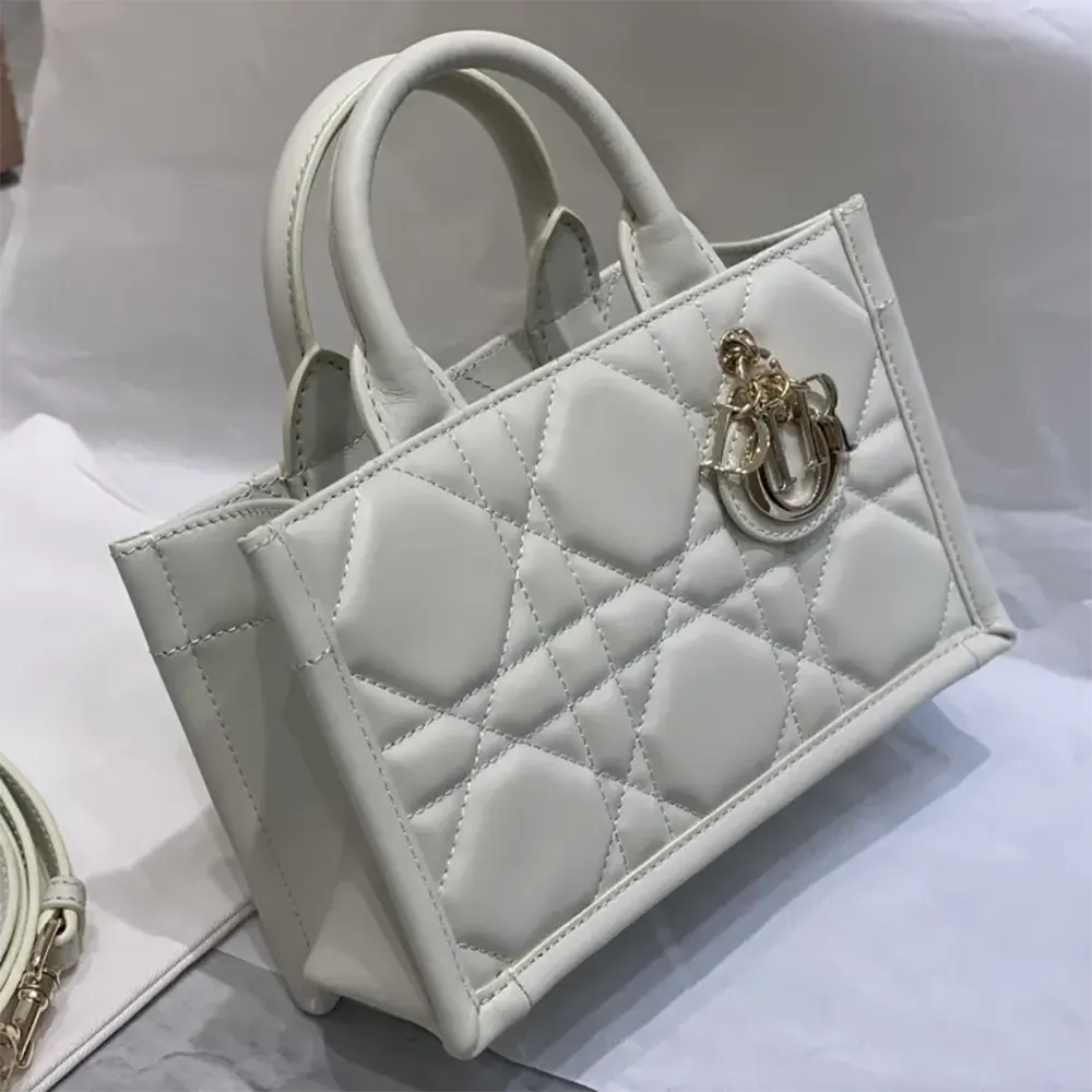 Dior Women Mini Dior Book Tote Latte Macrocannage Calfskin - image 5