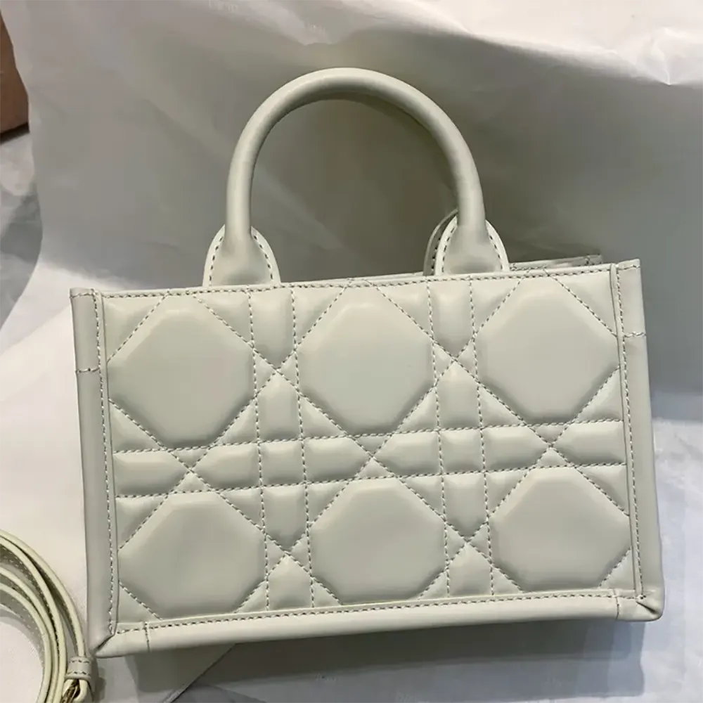 Dior Women Mini Dior Book Tote Latte Macrocannage Calfskin - image 4