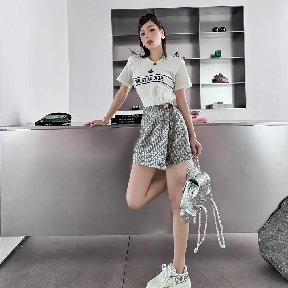 Dior Women Polo Shirt White and Navy Blue Cotton Jersey - image 10