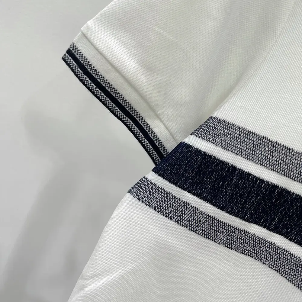Dior Women Polo Shirt White and Navy Blue Cotton Jersey - image 8