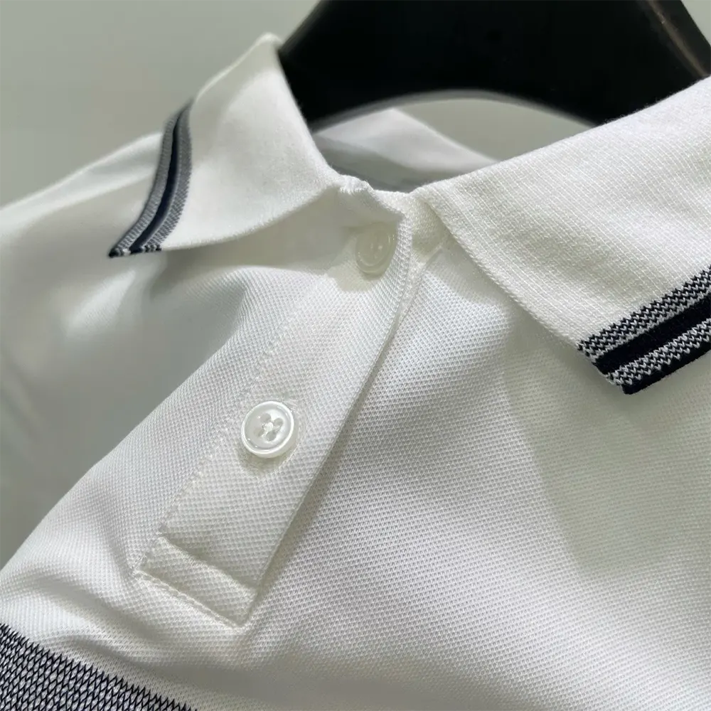 Dior Women Polo Shirt White and Navy Blue Cotton Jersey - image 5