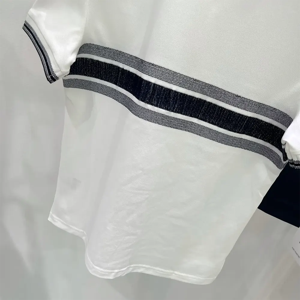 Dior Women Polo Shirt White and Navy Blue Cotton Jersey - image 9