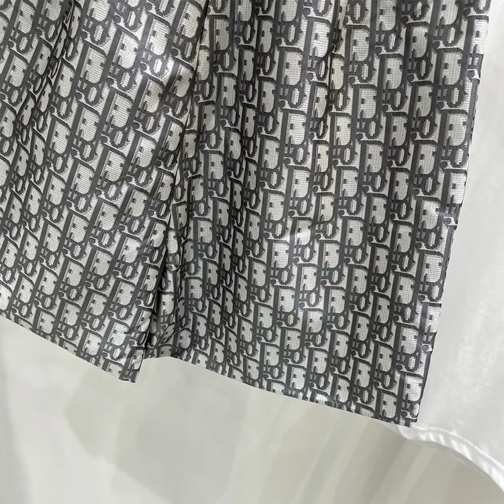 Dior Women Skort Gray Technical Taffeta Jacquard with Dior Oblique Motif - image 7