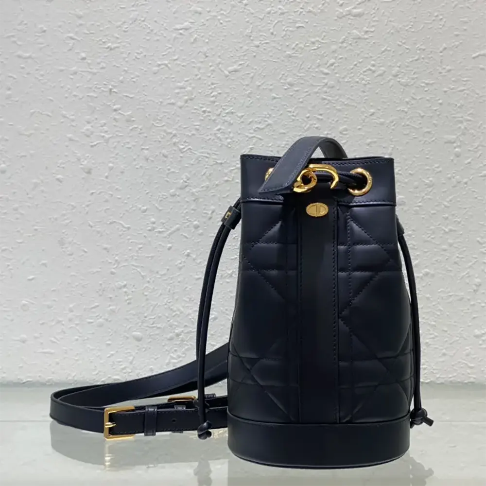 Close-up of silver-tone hardware on Dior Women Small Dior Backpack Black