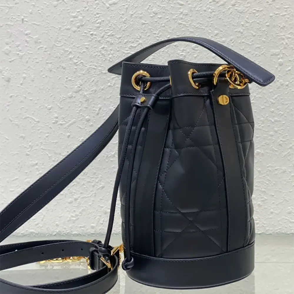 Dior Women Small Dior Backpack Black Supple Maxicannage Calfskin - image 4