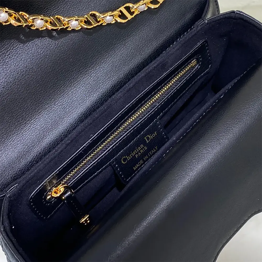 Dior Women Small Dior Jolie Top Handle Bag Black Cannage Calfskin - image 10