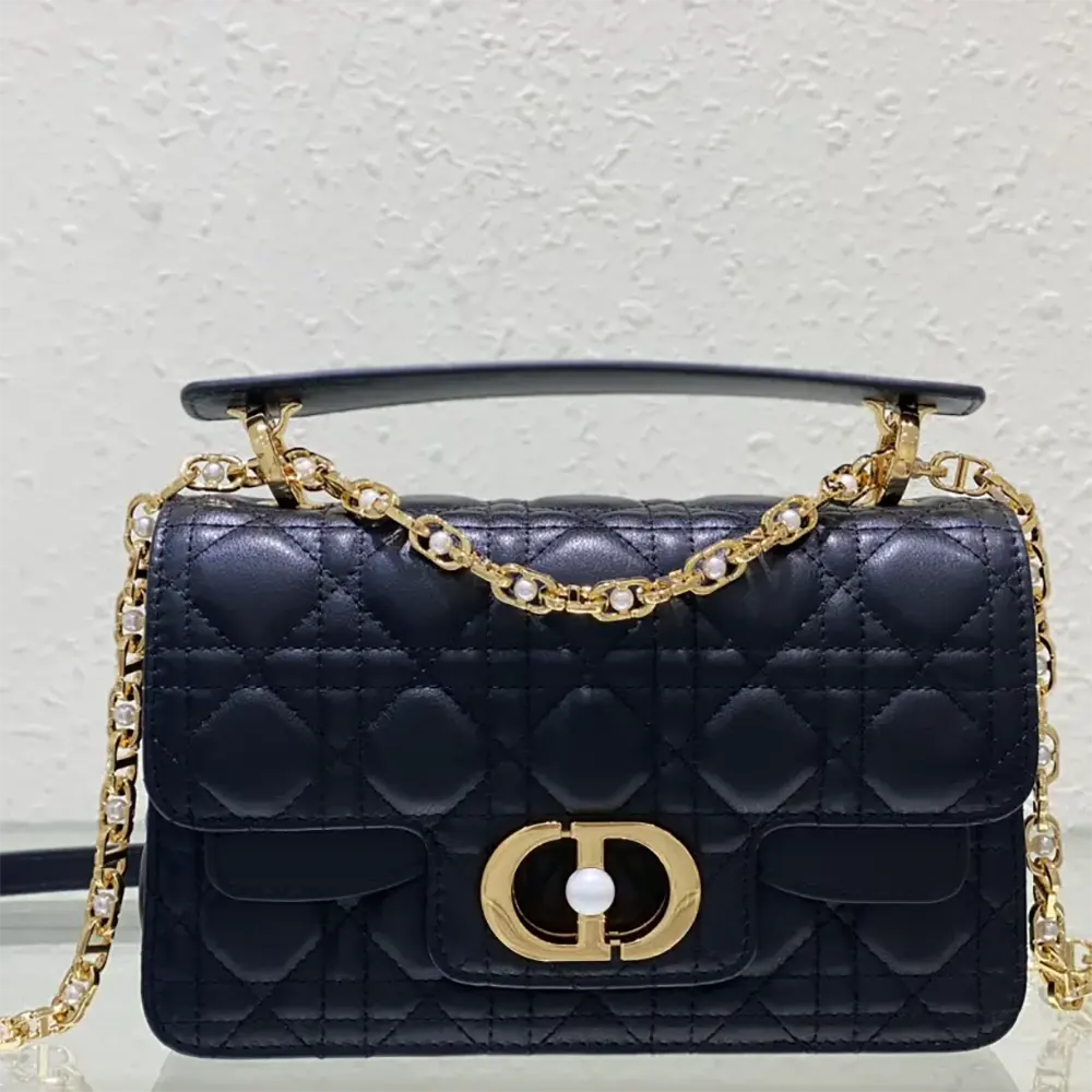 Dior Women Small Dior Jolie Top Handle Bag Black Cannage Calfskin - image 4