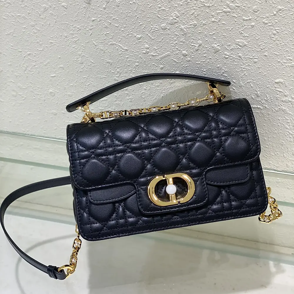 Dior Women Small Dior Jolie Top Handle Bag Black Cannage Calfskin - image 5