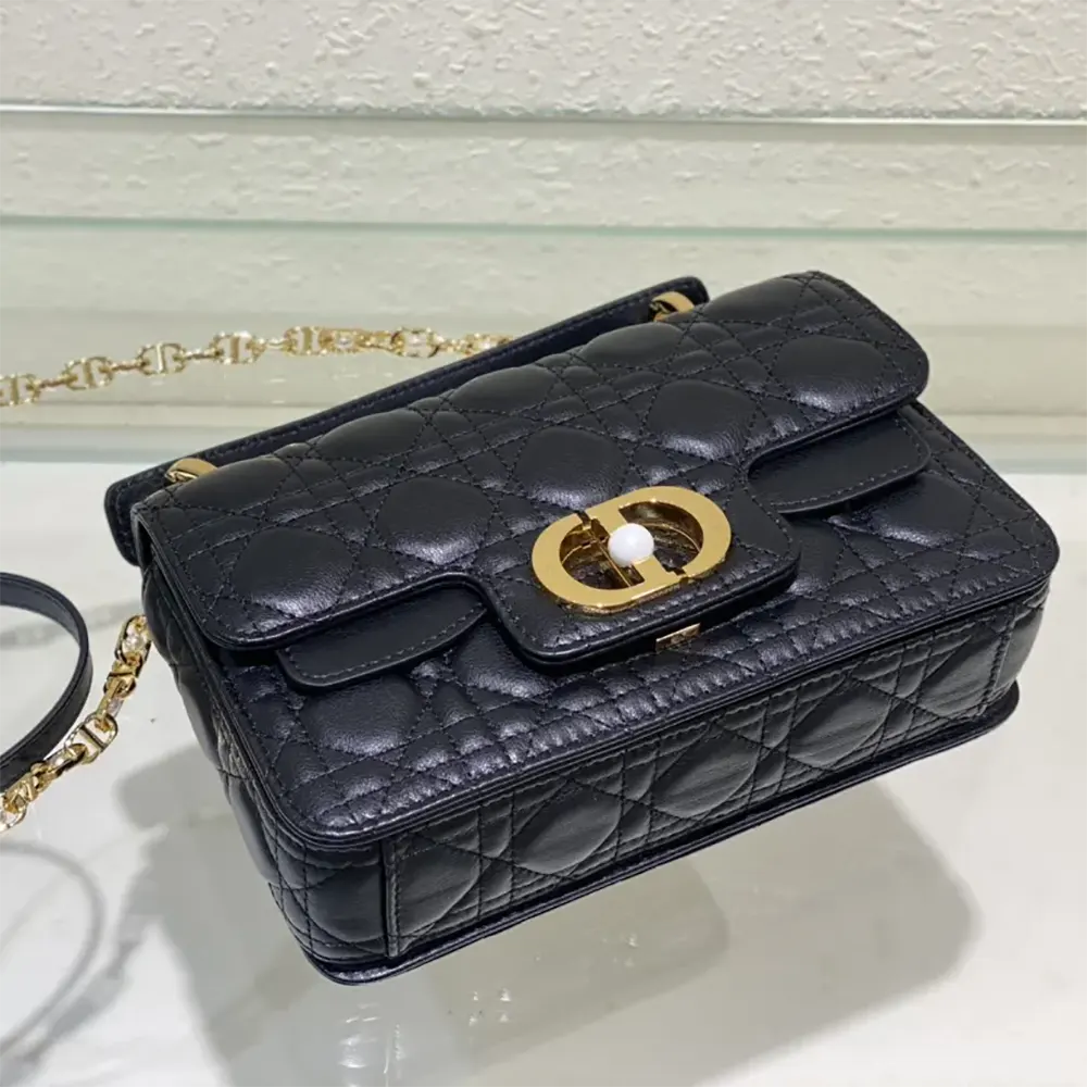 Dior Women Small Dior Jolie Top Handle Bag Black Cannage Calfskin - image 7