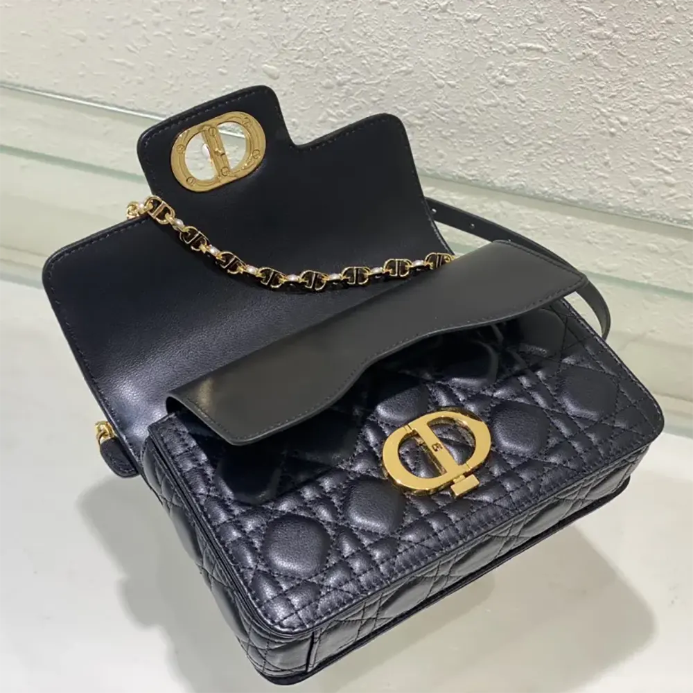 Dior Women Small Dior Jolie Top Handle Bag Black Cannage Calfskin - image 8