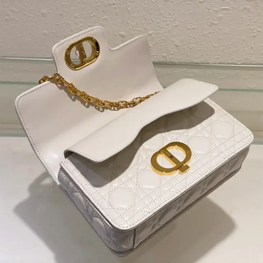 Dior Women Small Dior Jolie Top Handle Bag Latte Cannage Calfskin - image 7