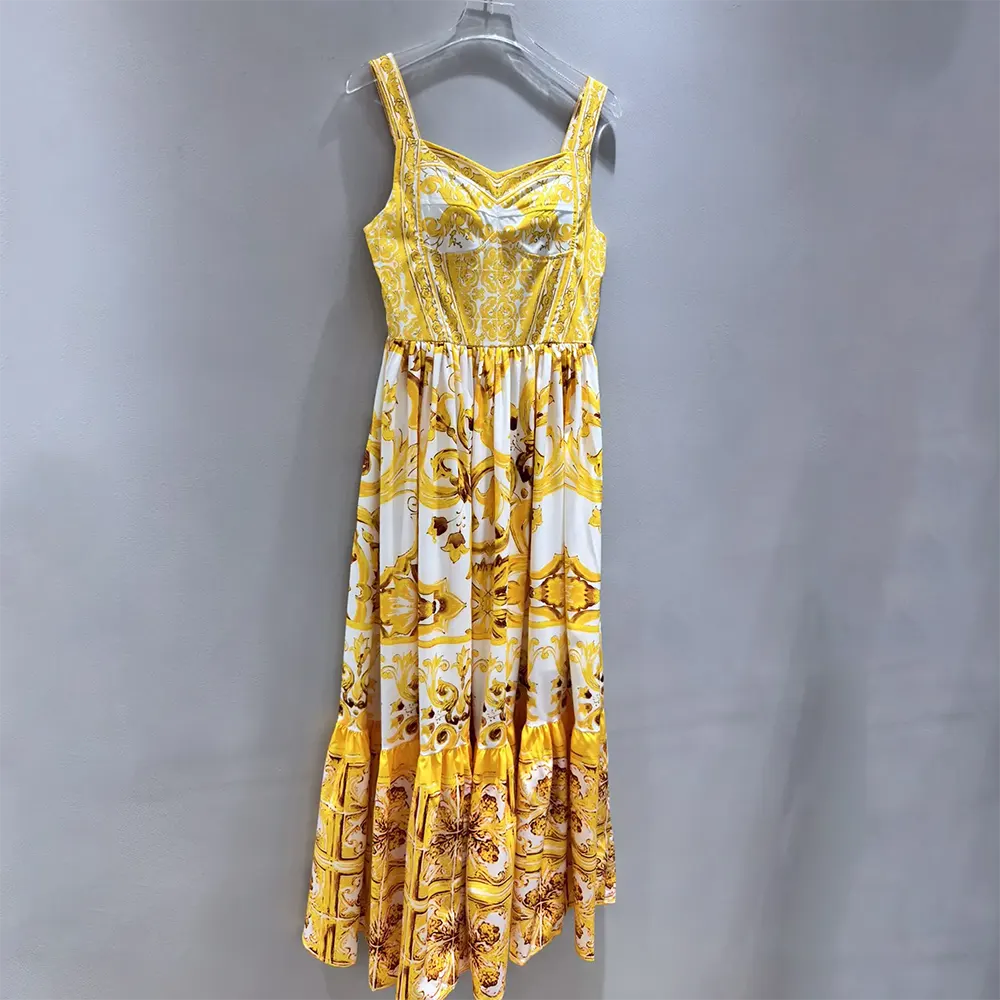 Side angle highlighting silhouette of Dolce Gabbana D&G Women Calf-length Corset Dress