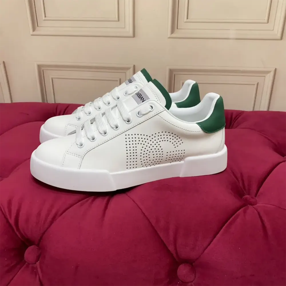 Dolce Gabbana D&G Unisex Calfskin Portofino Sneakers-White - image 5