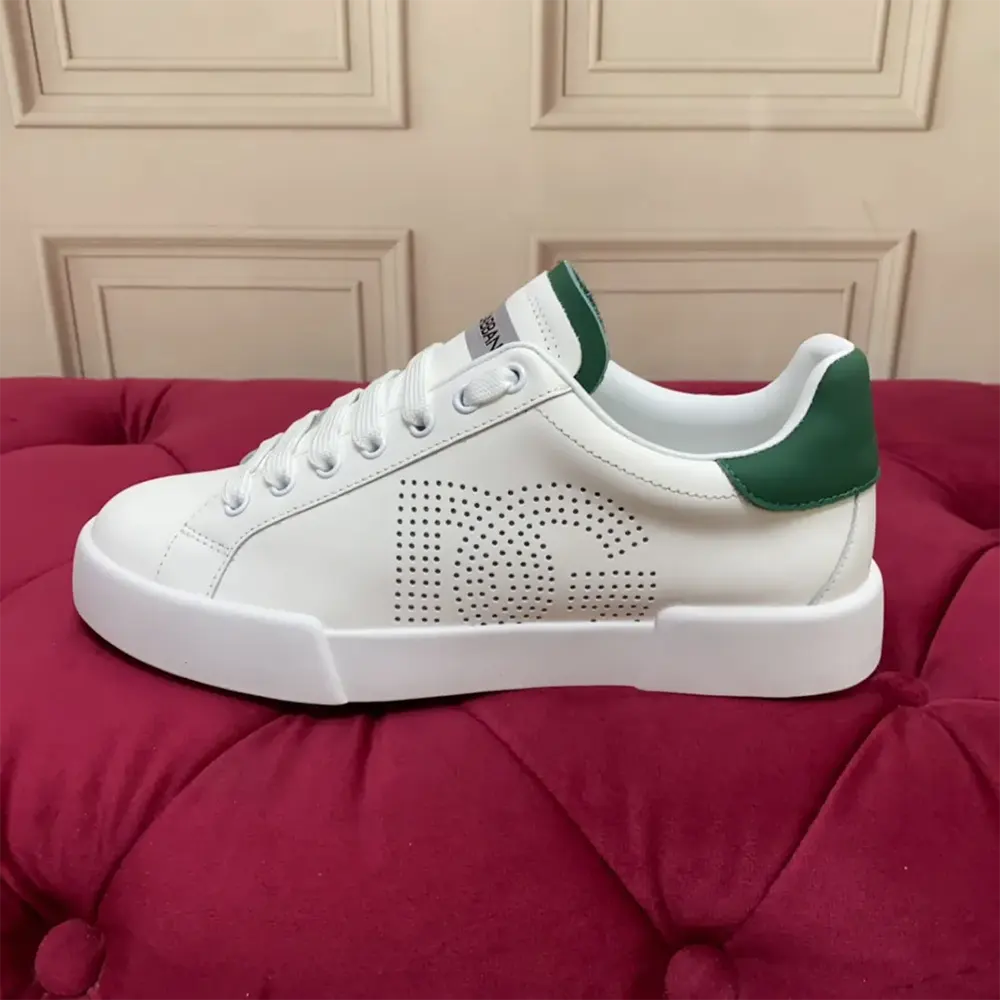 Dolce Gabbana D&G Unisex Calfskin Portofino Sneakers-White - image 4