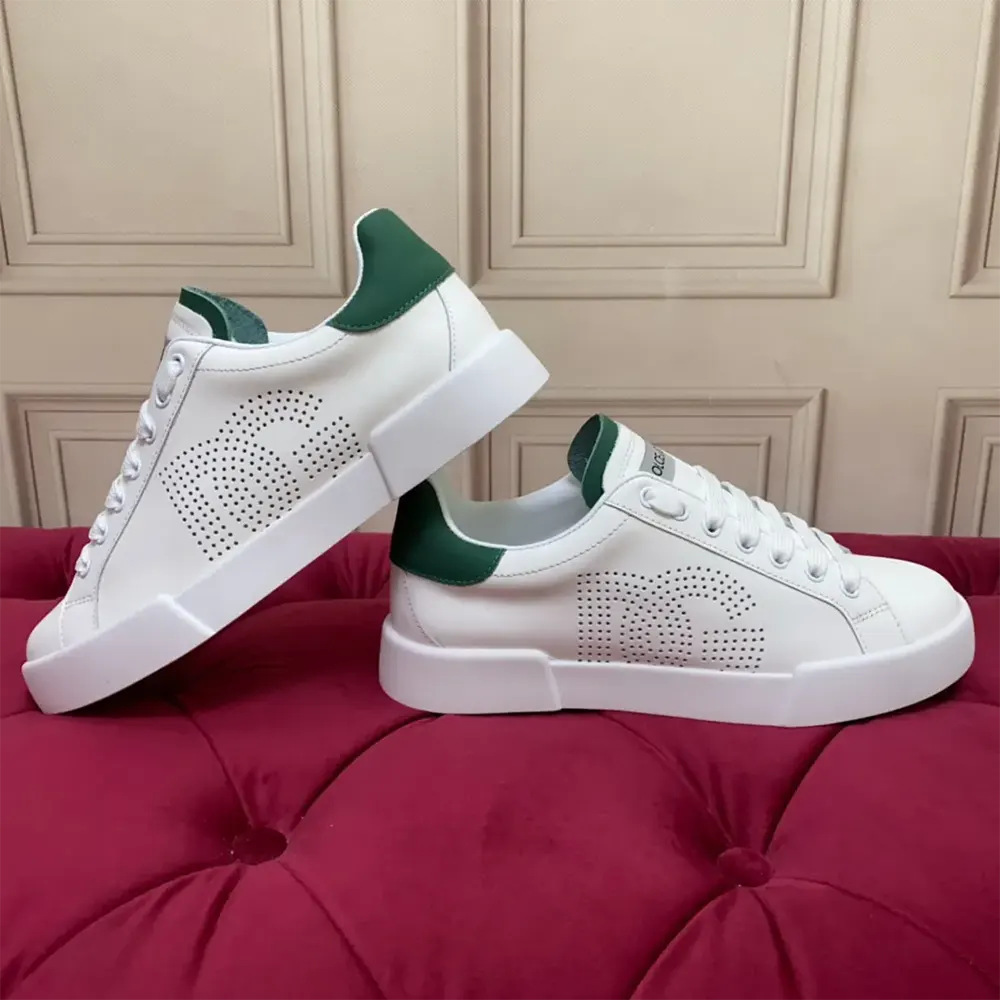 Dolce Gabbana D&G Unisex Calfskin Portofino Sneakers-White - image 6