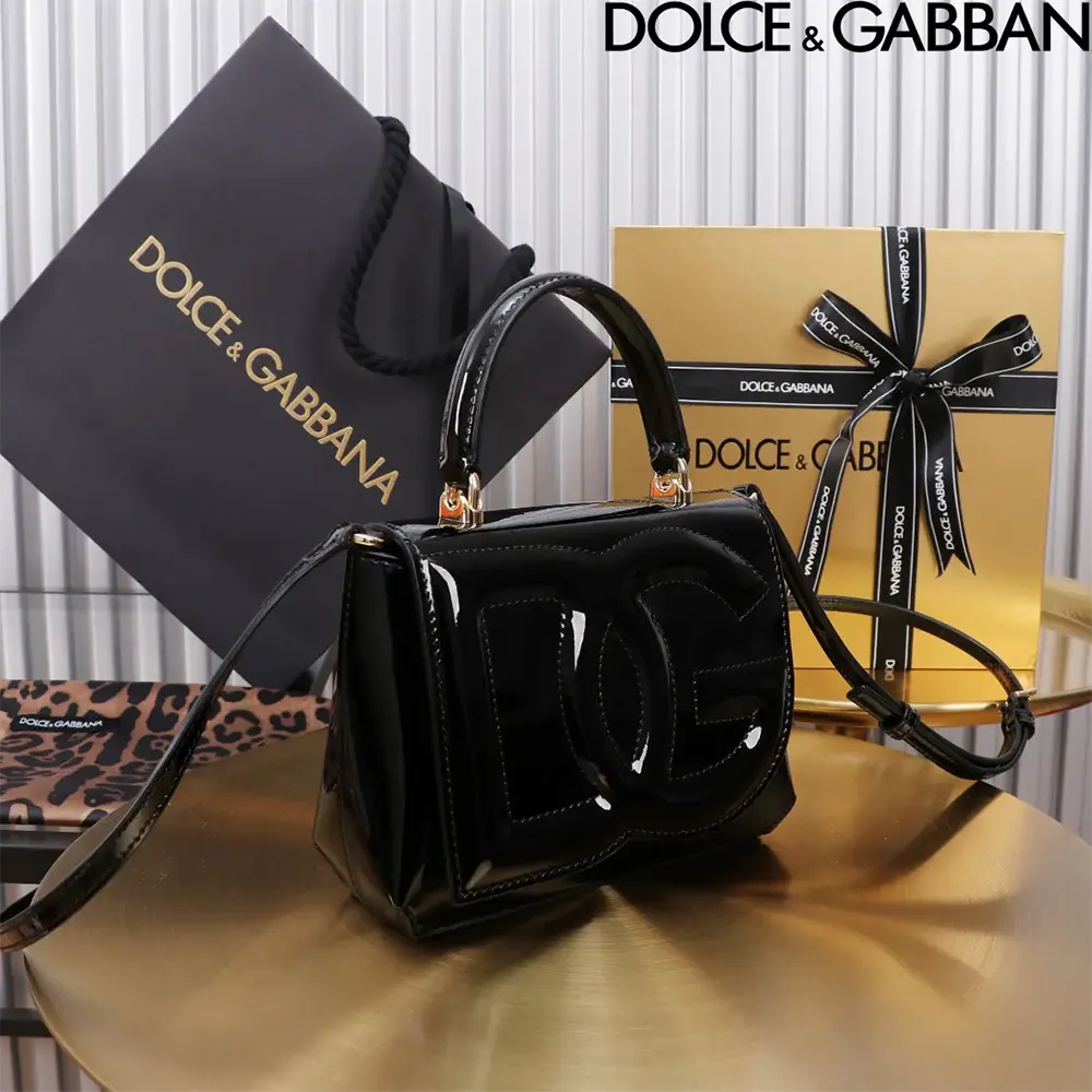 Dolce Gabbana D&G Women DG Logo Bag Top-handle Bag-Black - image 4