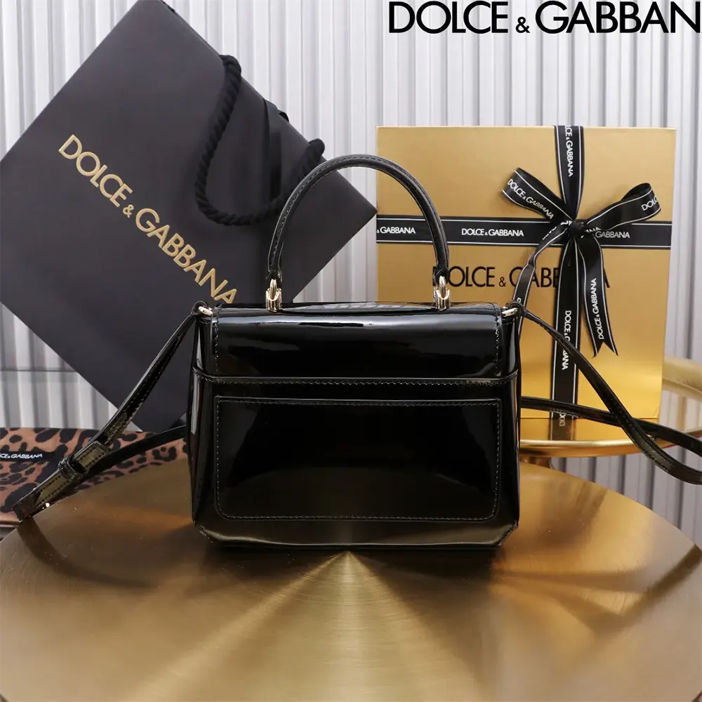 Side angle showing structured silhouette of Dolce Gabbana D&G Women DG Logo Bag