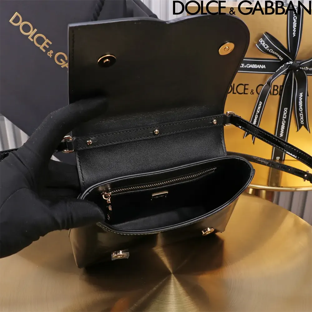 Dolce Gabbana D&G Women DG Logo Bag Top-handle Bag-Black - image 6