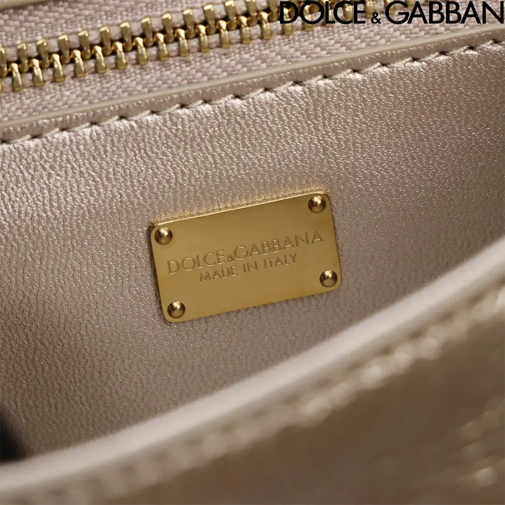 Dolce Gabbana D&G Women DG Logo Bag Top-handle Bag-Gold - image 9