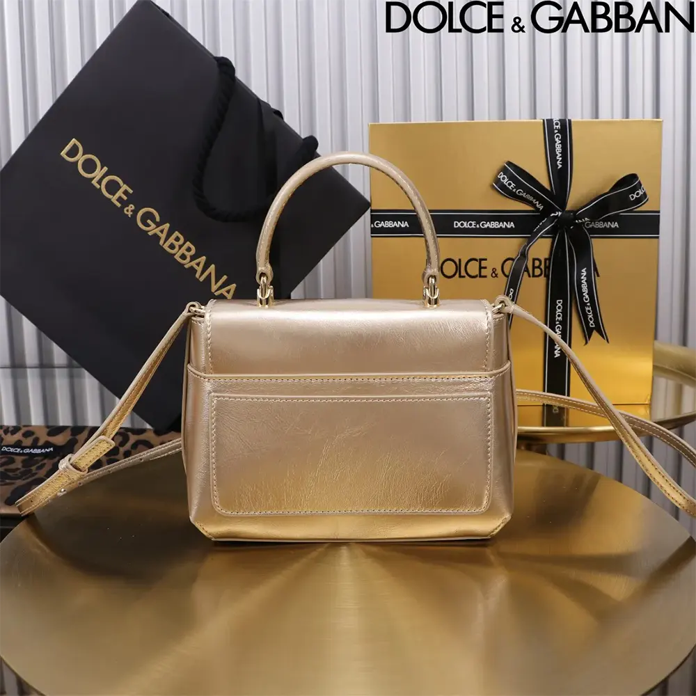 Side angle showing structured silhouette of Dolce Gabbana D&G Women DG Logo Bag