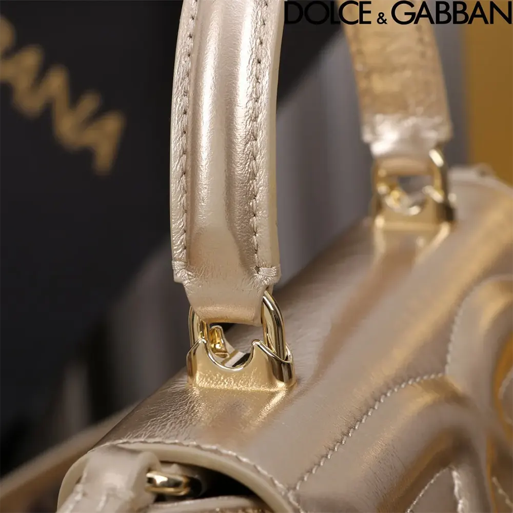 Dolce Gabbana D&G Women DG Logo Bag Top-handle Bag-Gold - image 7