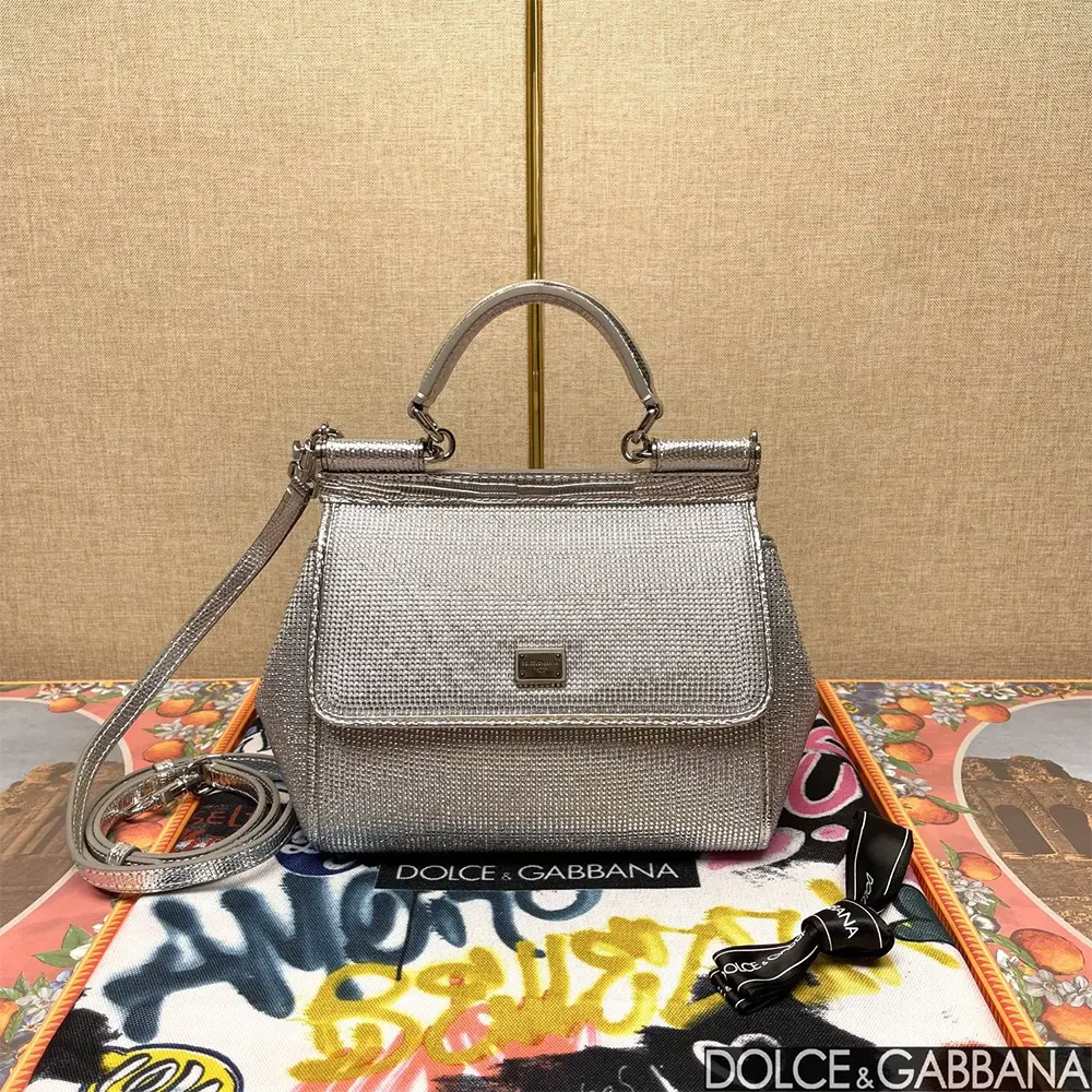 Close-up of gold-tone hardware on Dolce Gabbana D&G Women KIM DOLCE&GABBANA Medium Sicily Handbag