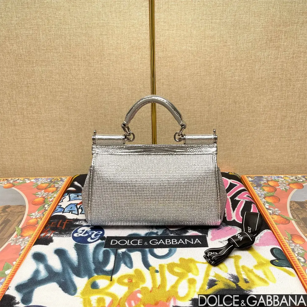 Side angle showing silhouette of Dolce Gabbana D&G Small Sicily Handbag