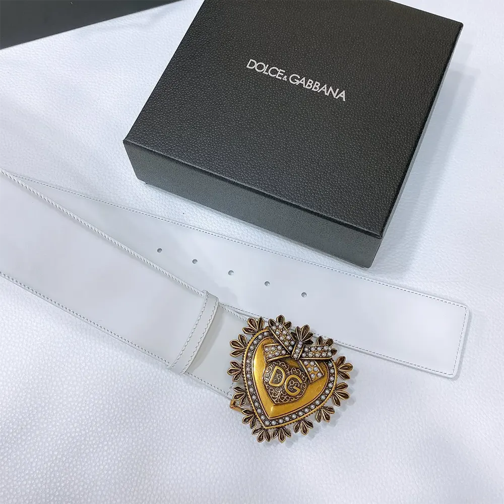 Dolce Gabbana D&G Women Leather Devotion Belt-White - image 4