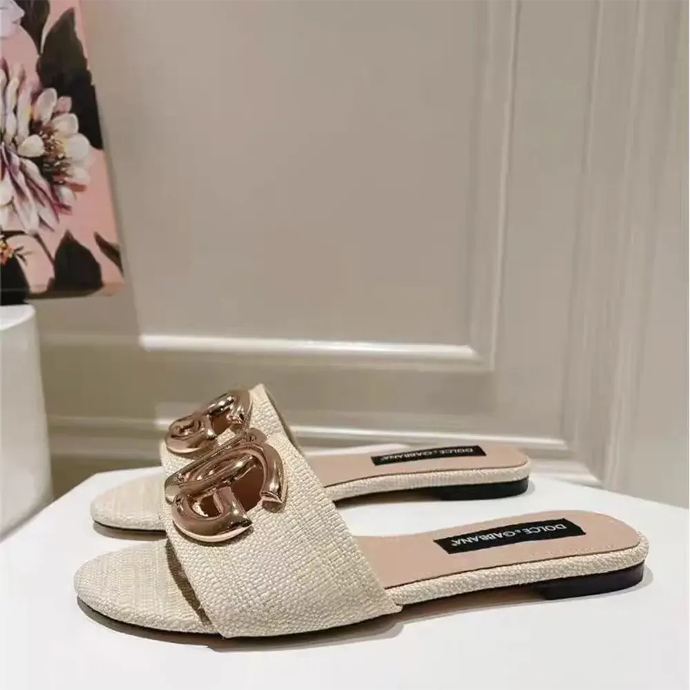 Dolce Gabbana D&G Women Raffia Sliders - image 4