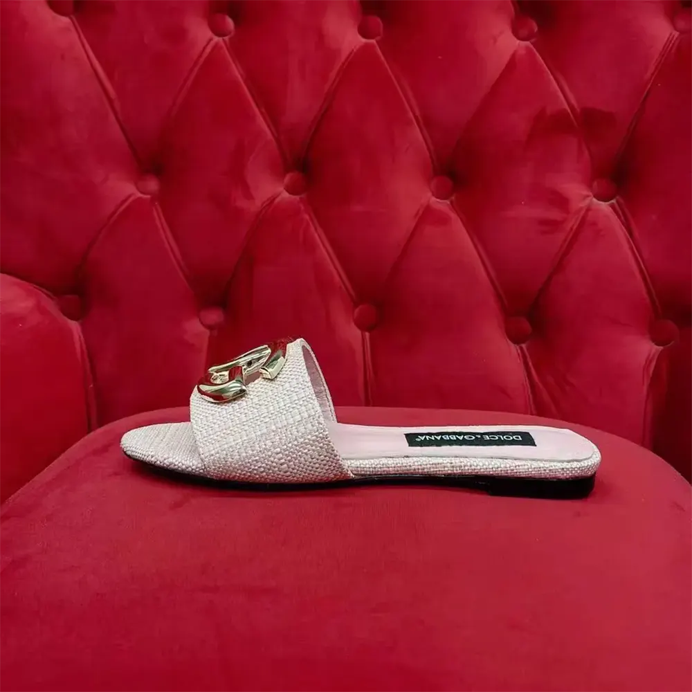 Dolce Gabbana D&G Women Raffia Sliders-Pink - image 6