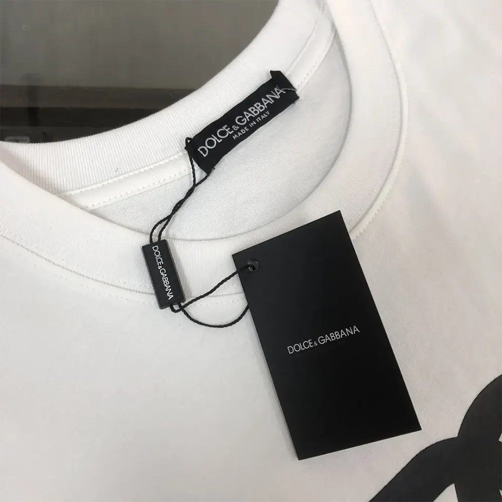 Dolce Gabbana D&G Men Short-sleeved T-shirt with DG Logo Print-White - image 7