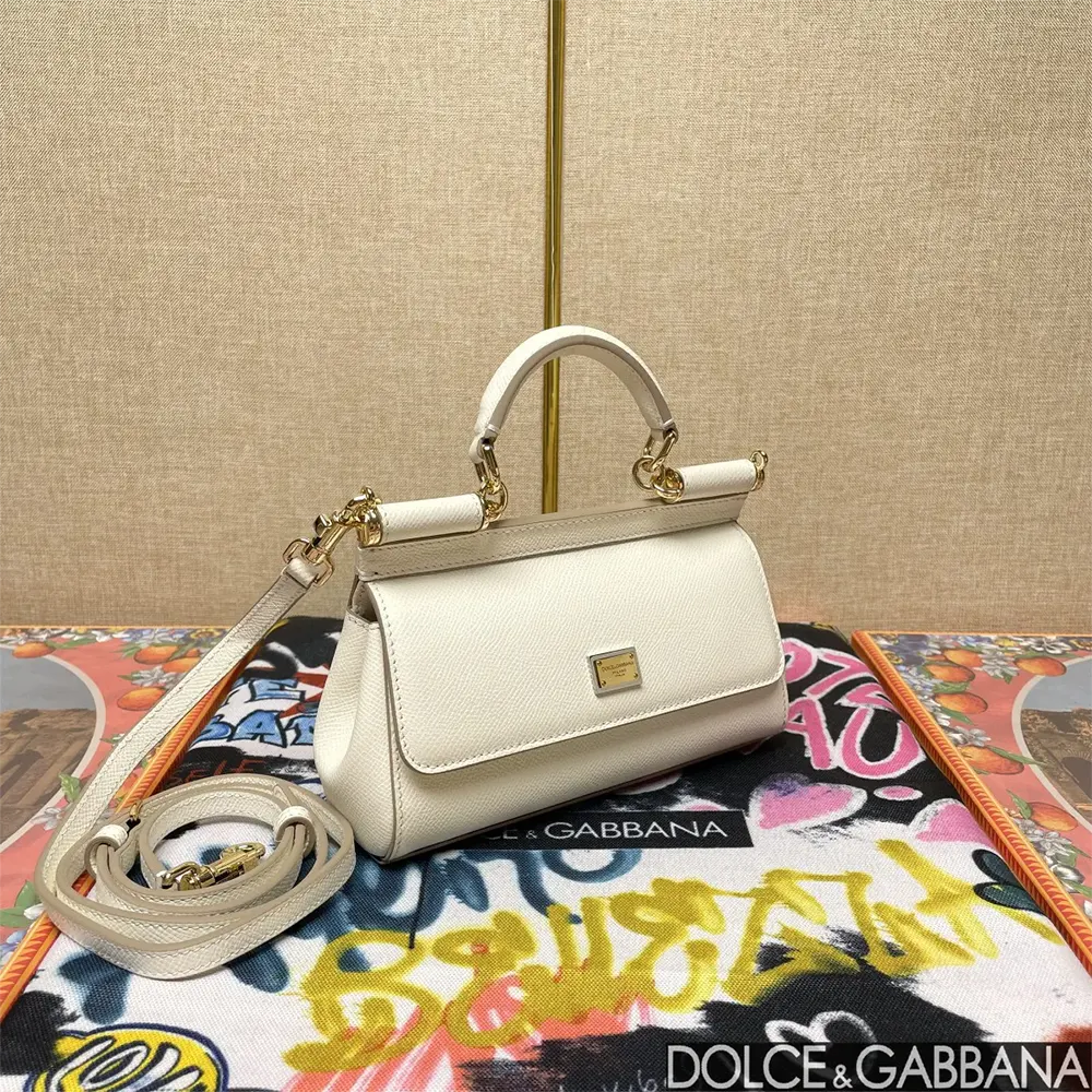 Dolce Gabbana D&G Women Small Sicily Handbag-White - image 4