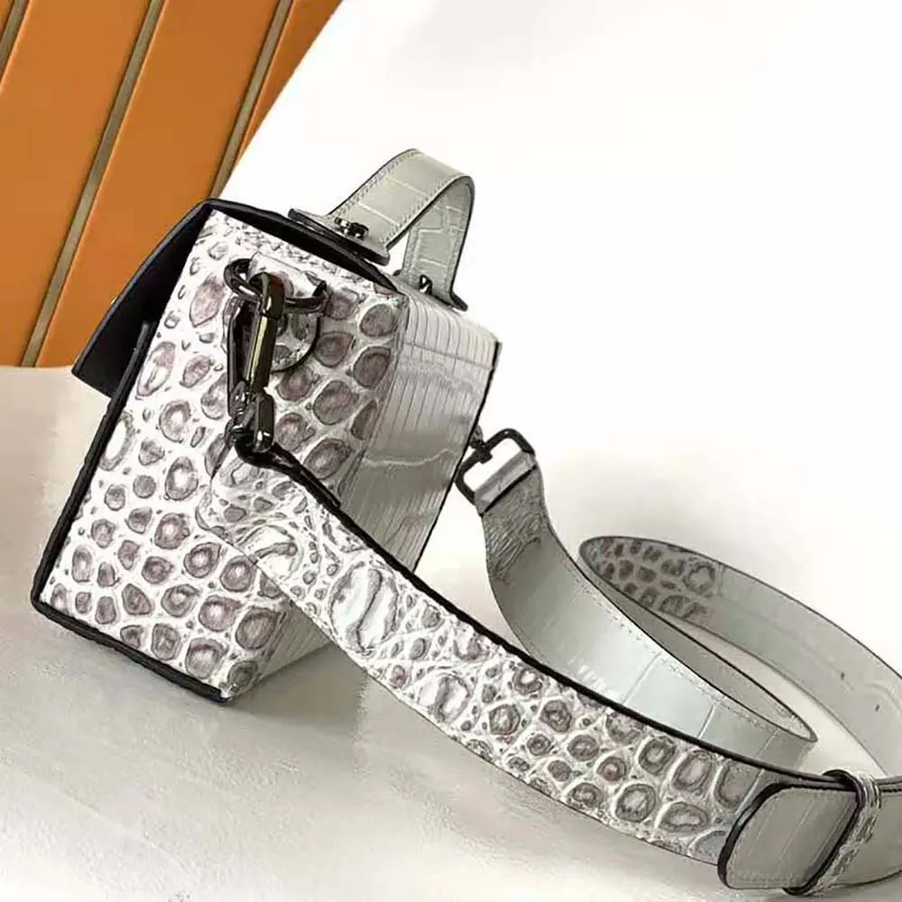 Fendi Men Soft Trunk Baguette White Nuanced Crocodile Leather Bag - image 5