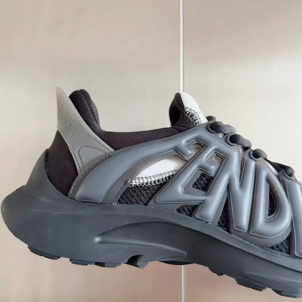 Fendi Men Tag Sneakers Black Technical Mesh Running Sneakers - image 9