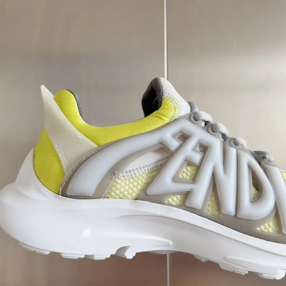 Fendi Men Tag Sneakers Yellow Technical Mesh Running Sneakers - image 9
