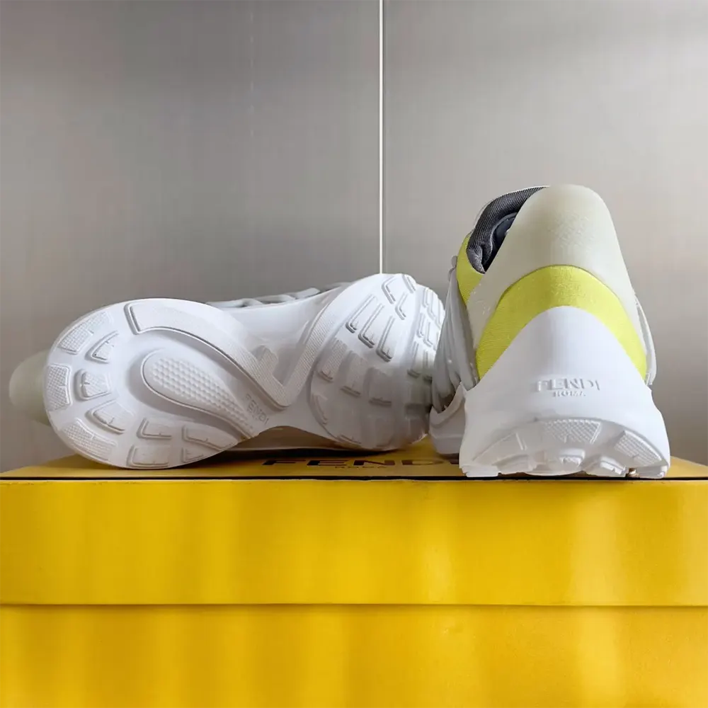 Fendi Men Tag Sneakers Yellow Technical Mesh Running Sneakers - image 10