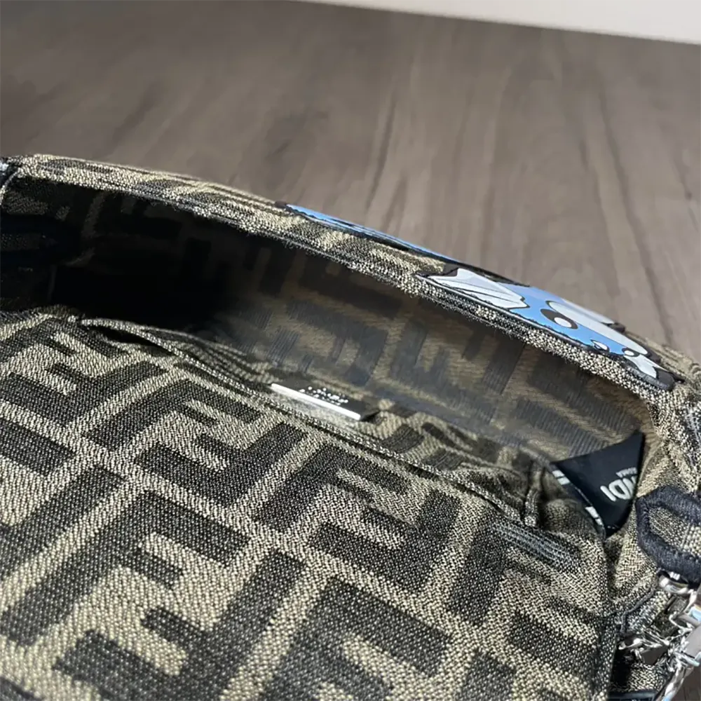 Fendi Women Baguette Mini FENDI x FRGMT x POKÉMON Brown FF Fabric Bag - image 8