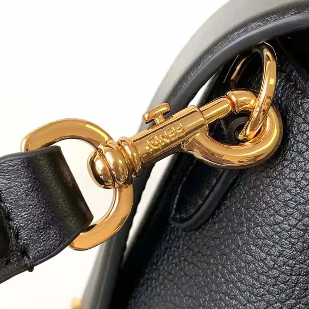Fendi Women Boston 365 Black Leather Bag - image 7