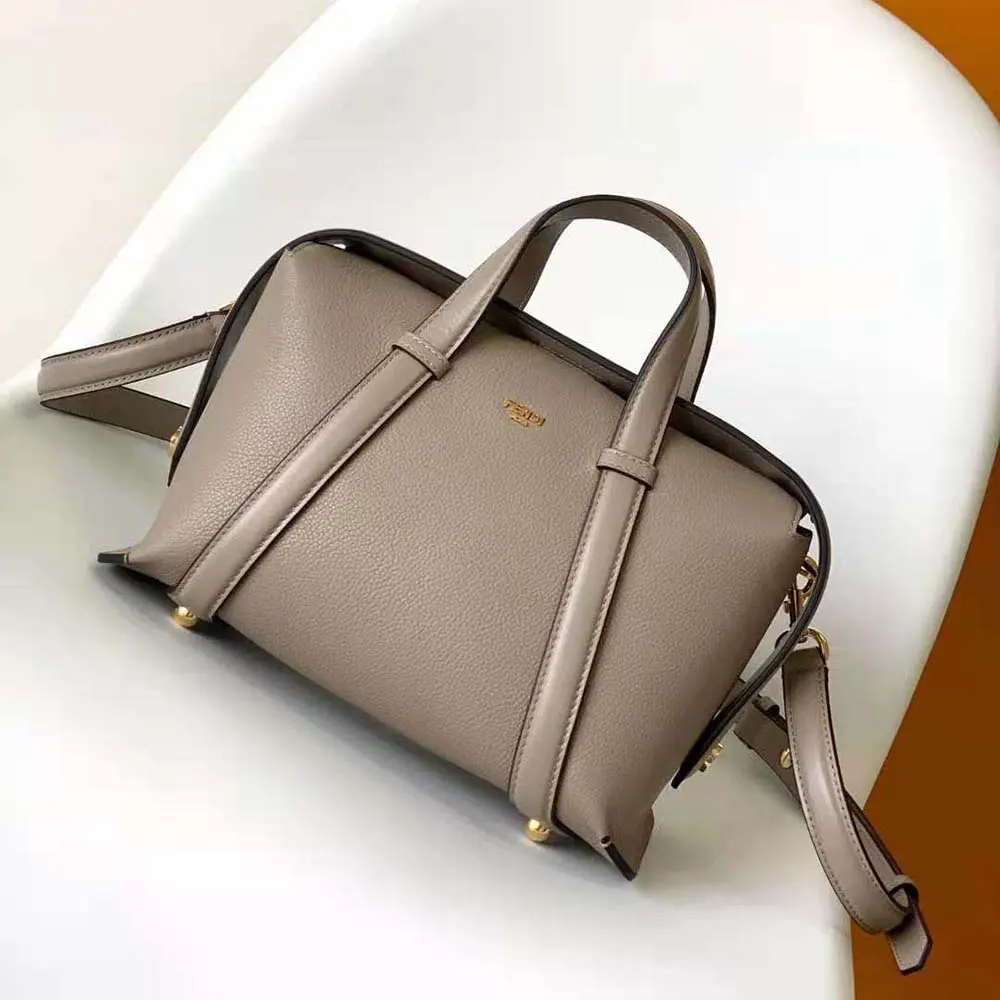Close-up of silver clasp on Fendi Women Boston 365 bag