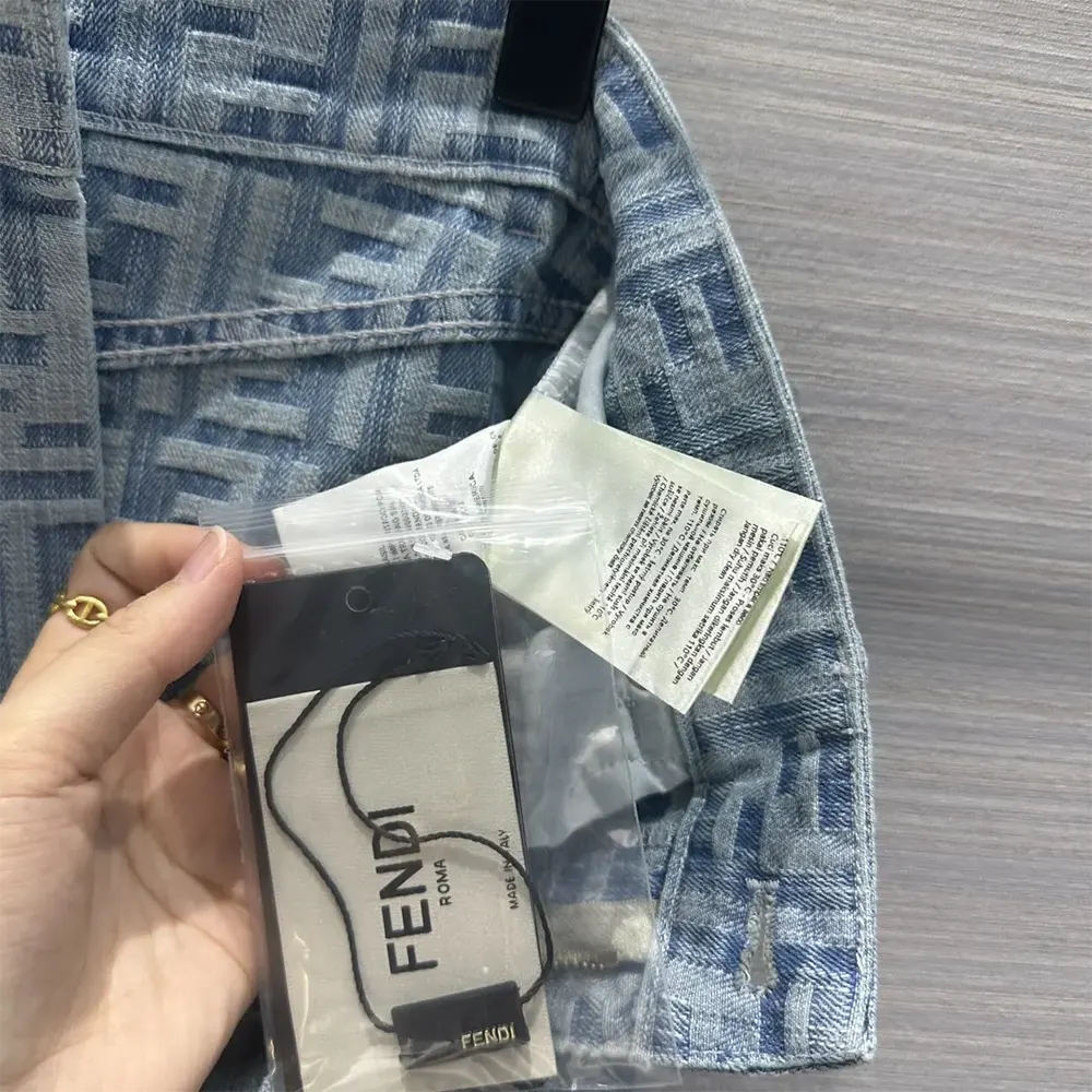 Fendi Women Jeans Skirt Light Blue FF Denim Skirt - image 10