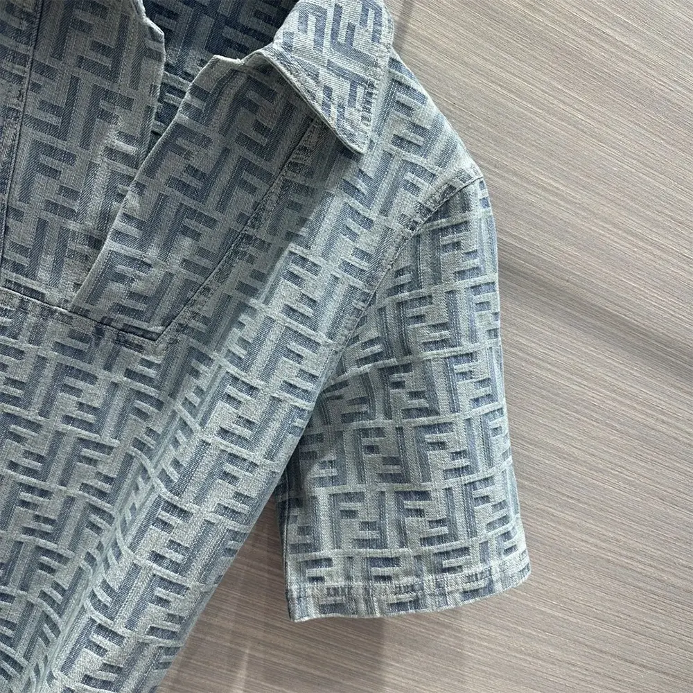 Fendi Women Light Blue FF Denim Dress - image 6