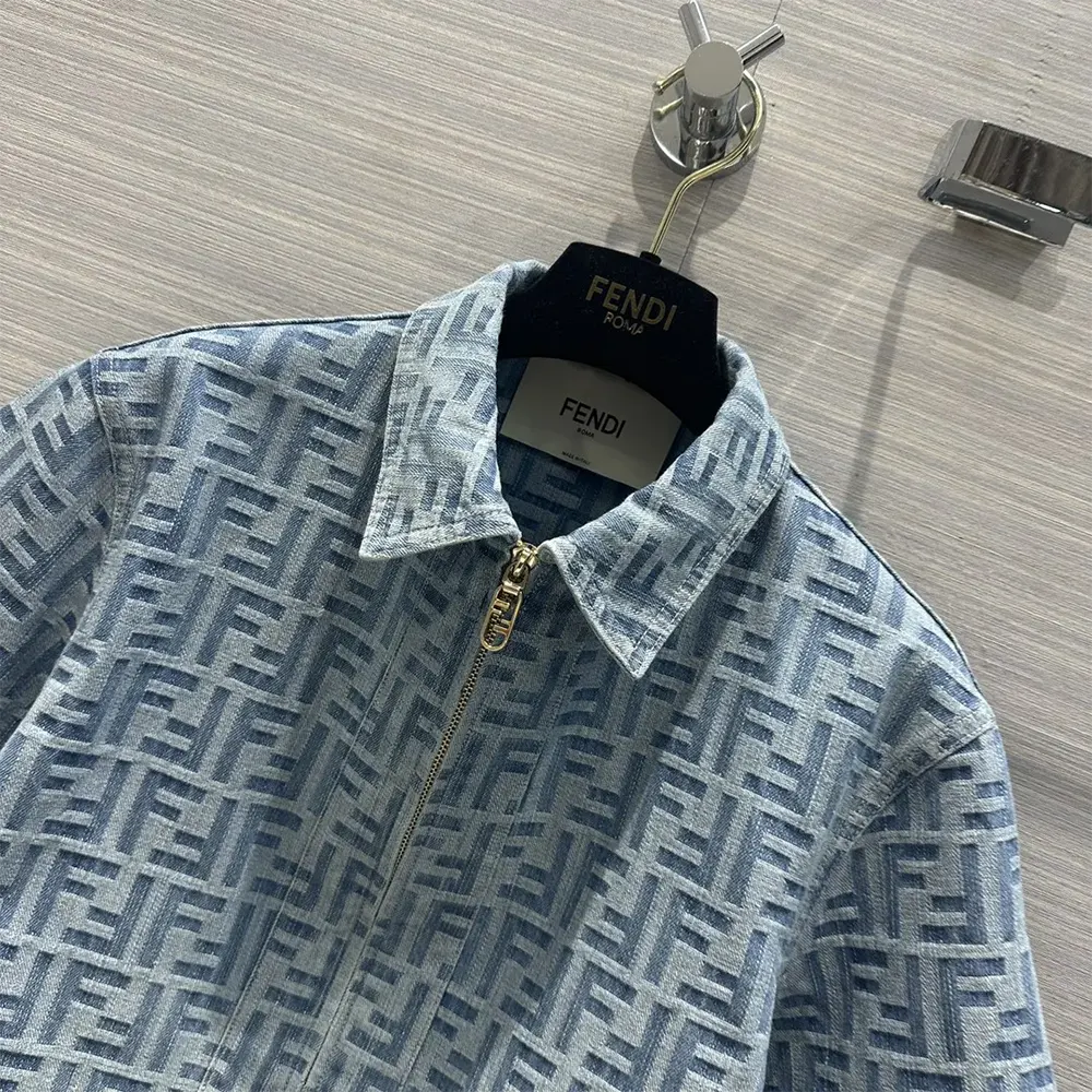 Fendi Women Light Blue FF Denim Jacket - image 5