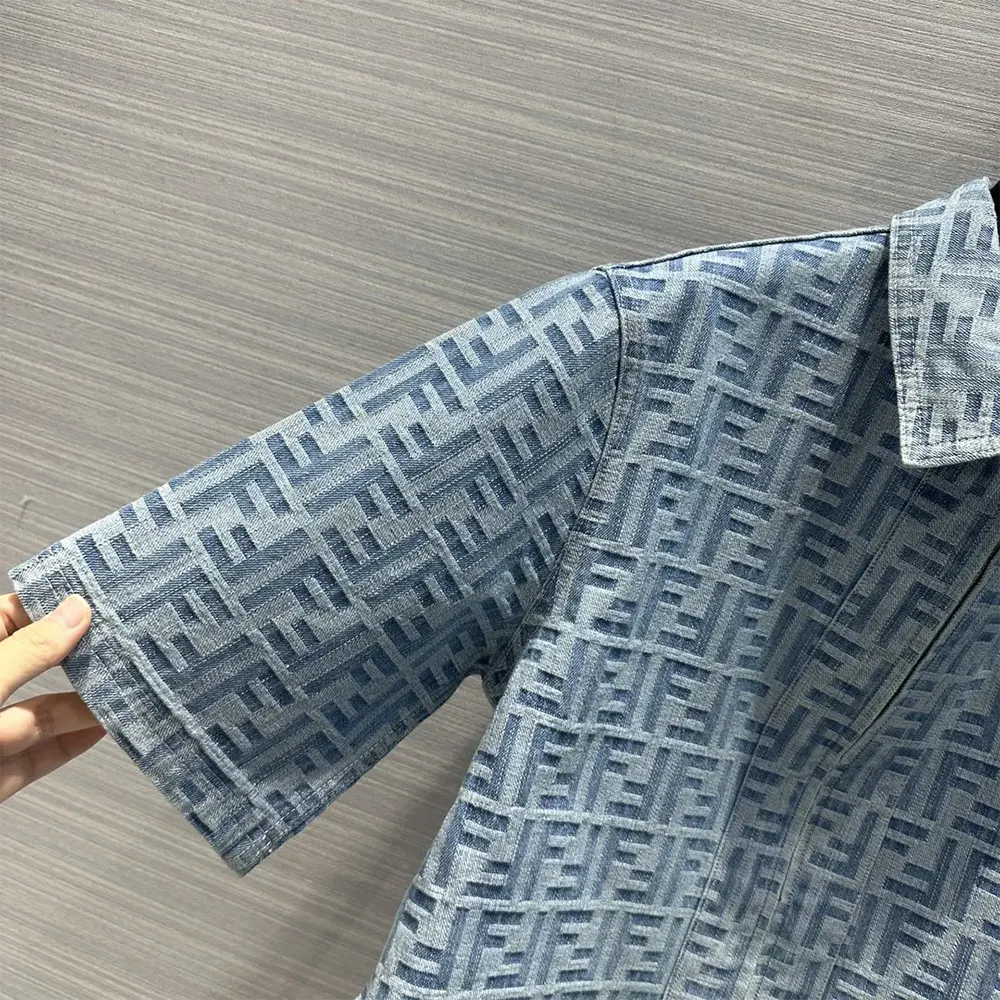 Fendi Women Light Blue FF Denim Jacket - image 9