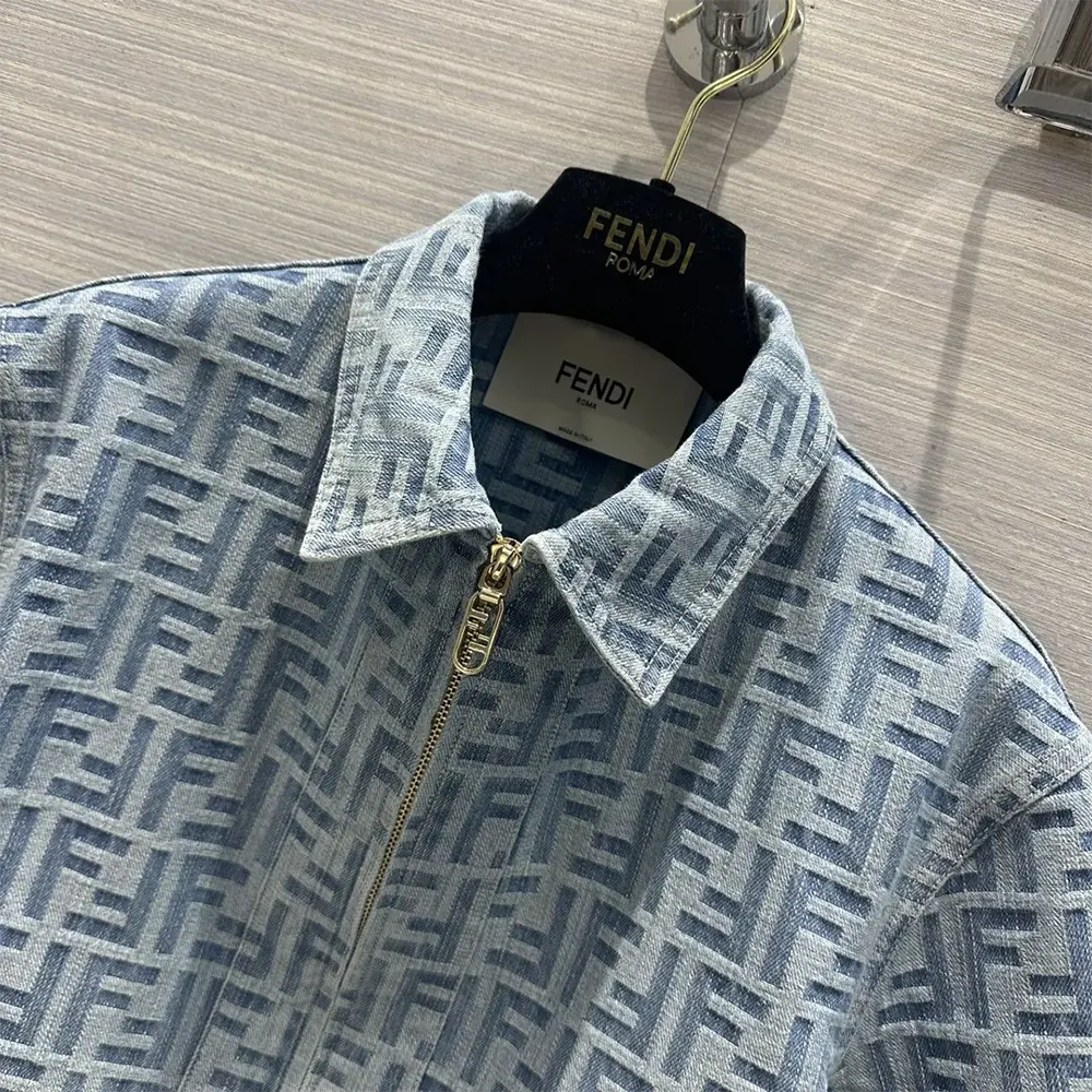 Fendi Women Light Blue FF Denim Jacket - image 6